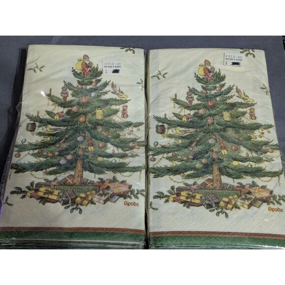 CR Gibson SPODE CHRISTMAS TREE 16-Ct 3-Ply Guest/Dinner Paper Napkins (2) - Picture 1 of 2